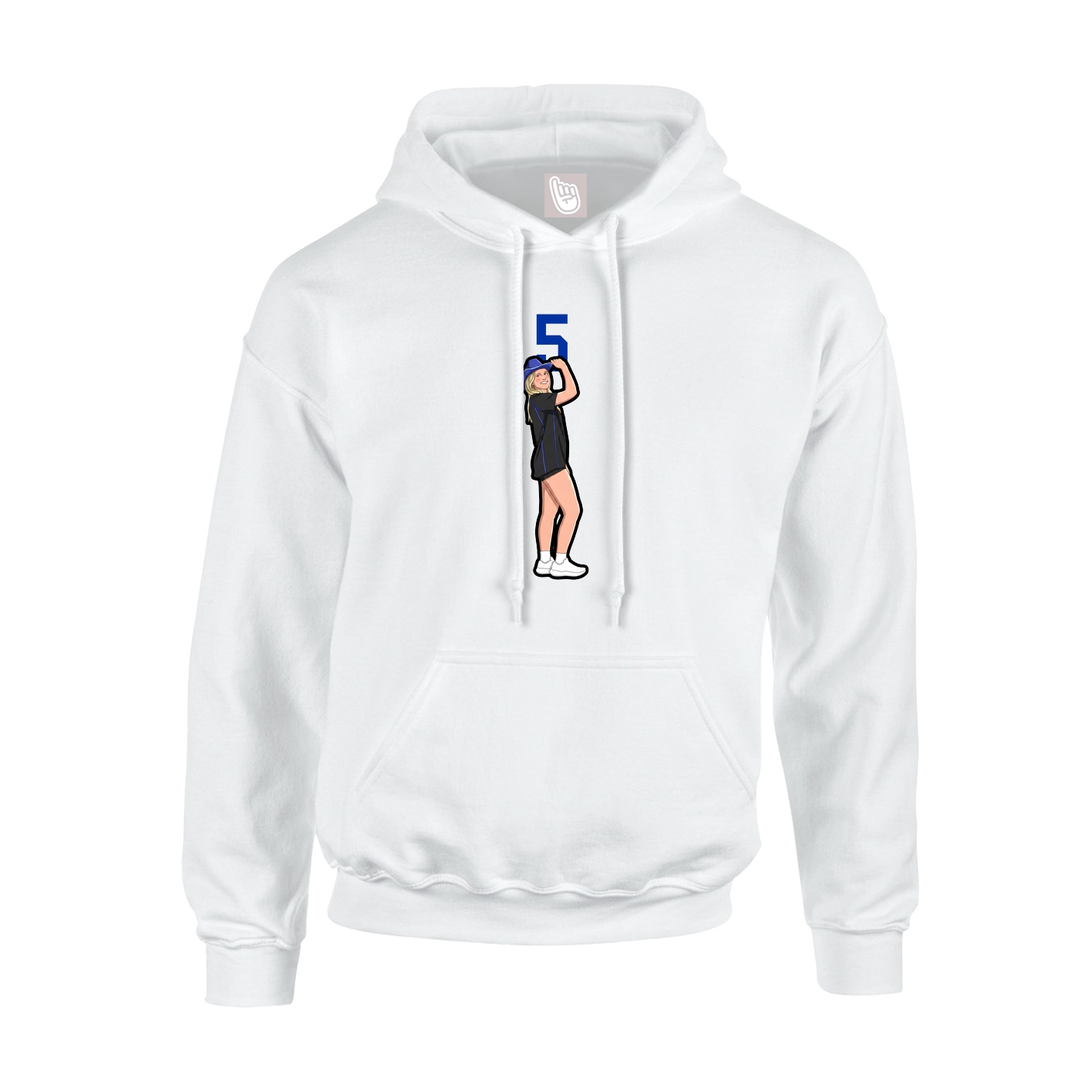 Youth Hoodie — Number Top in White