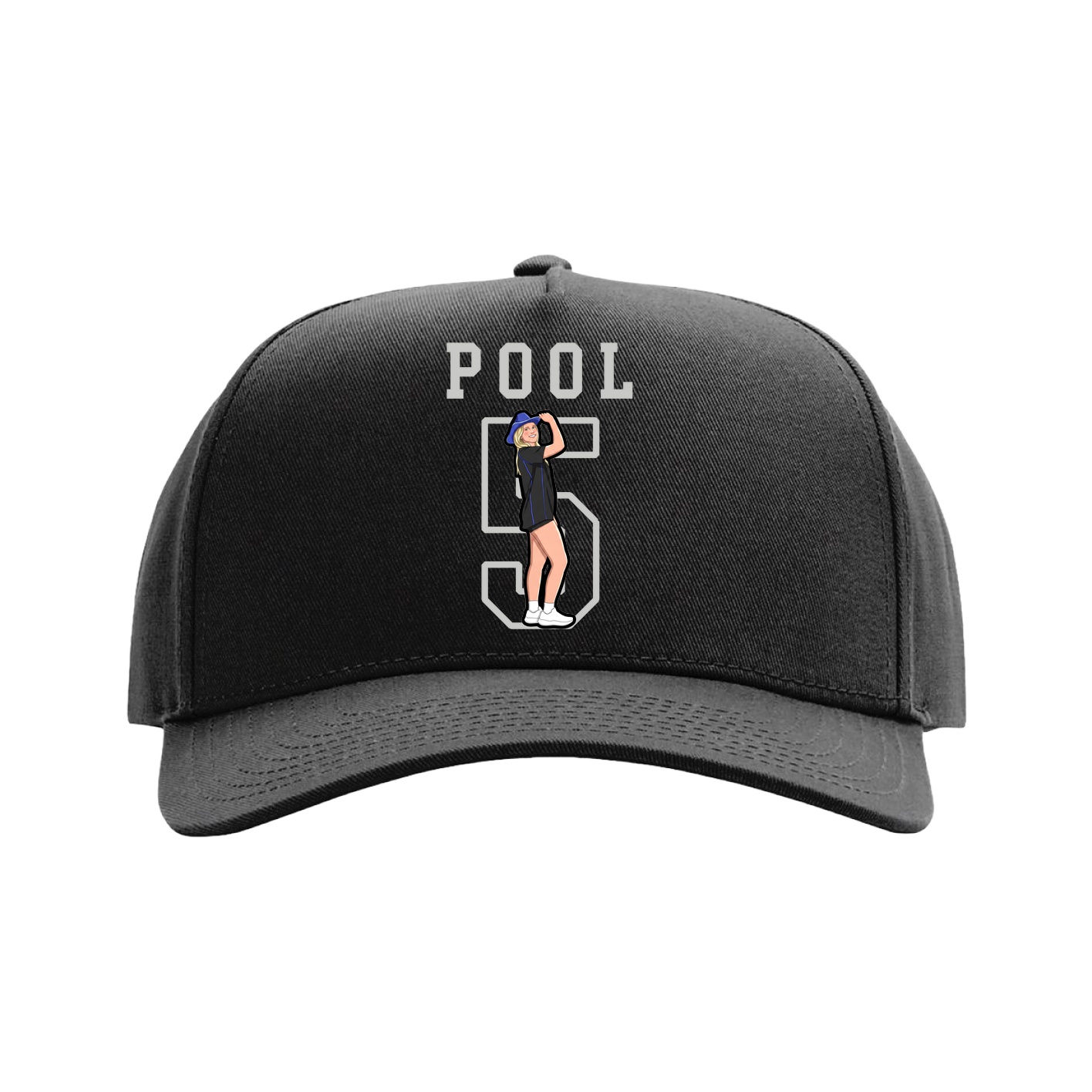 Full Fabric Five-Panel Champ Cap — Shirsey in Black