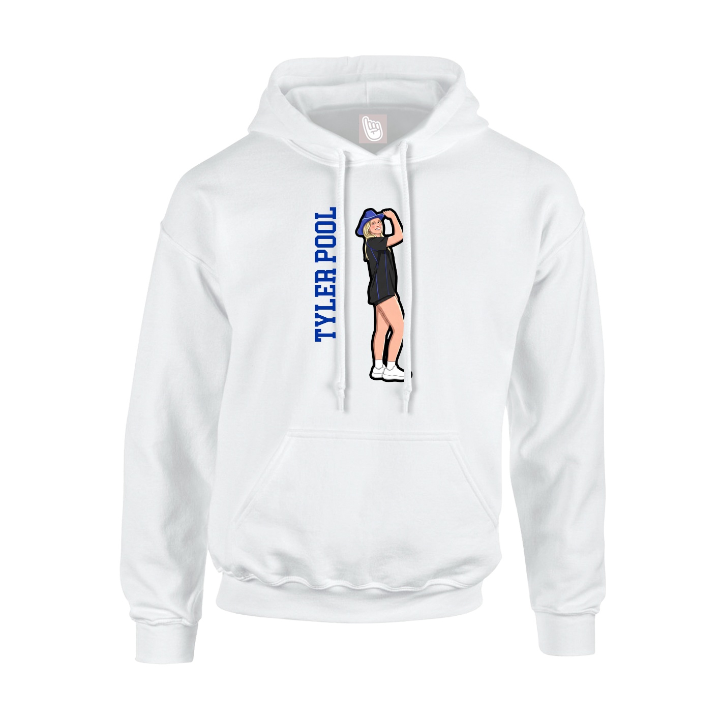 Hoodie — Name Vertical in White