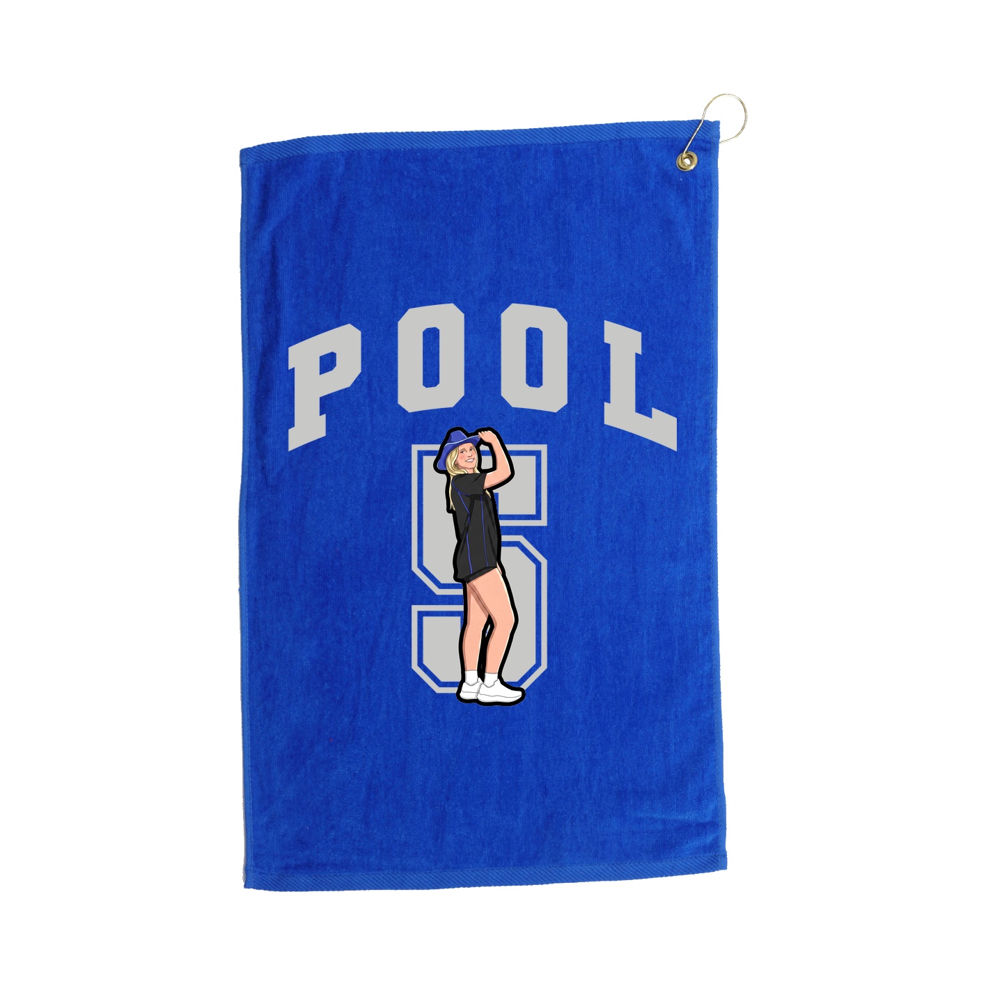 Golf Towel — Number in Royal