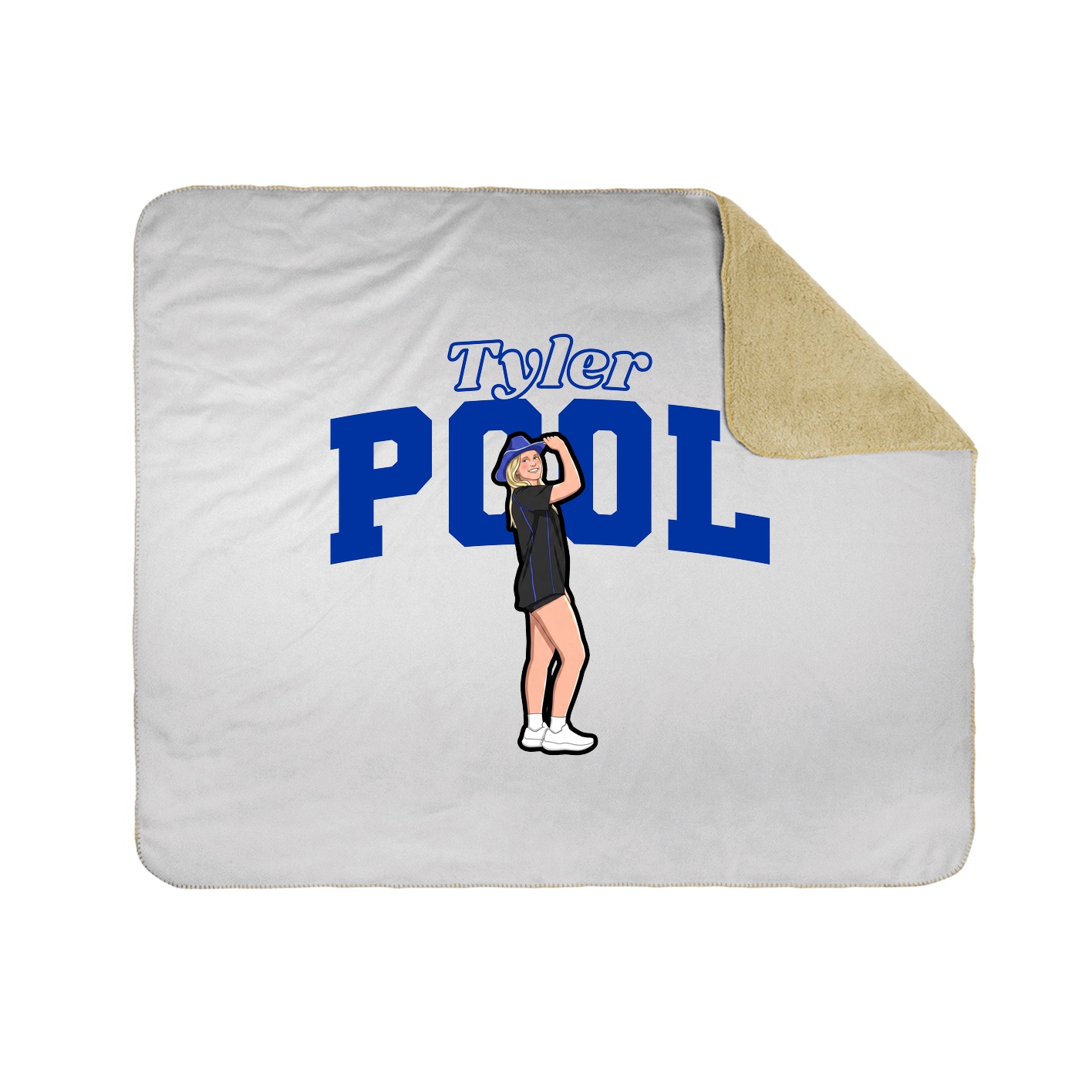 Throw Blanket — Name Arch in White