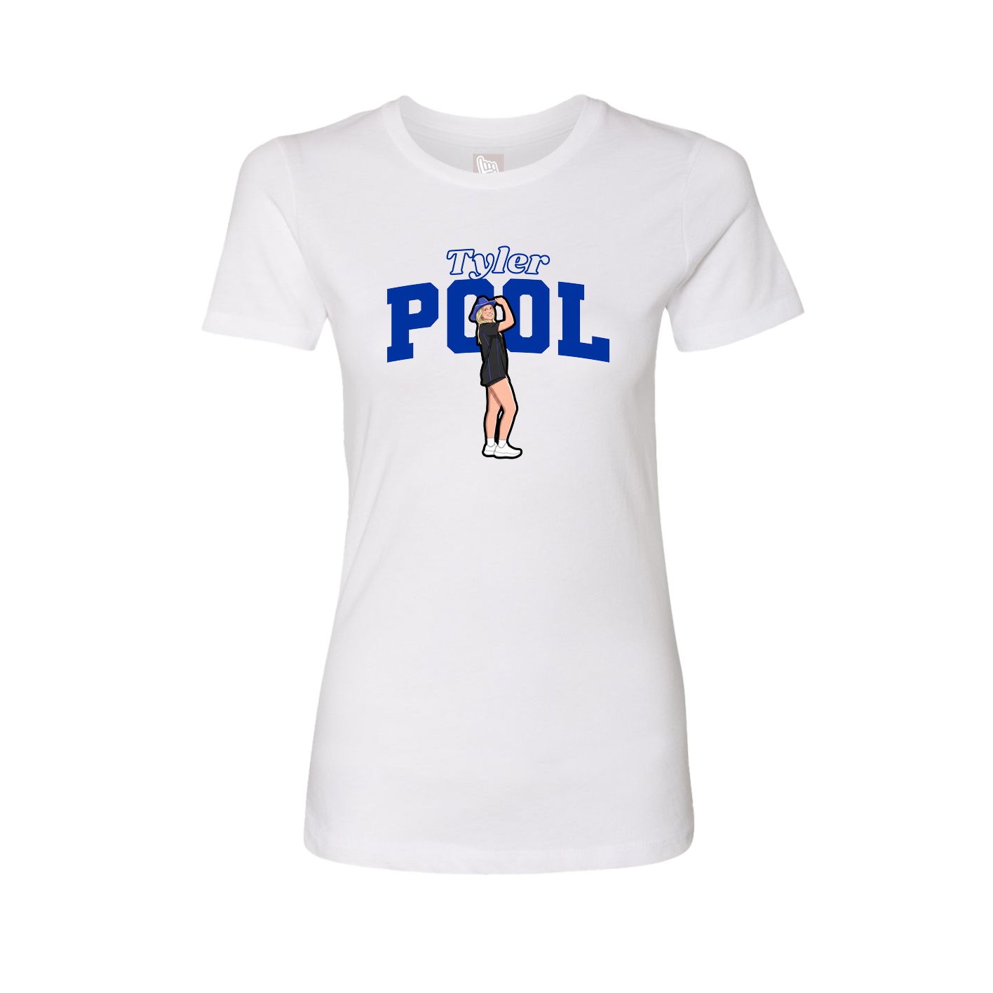 Fitted Women's Tee — Name Arch in White