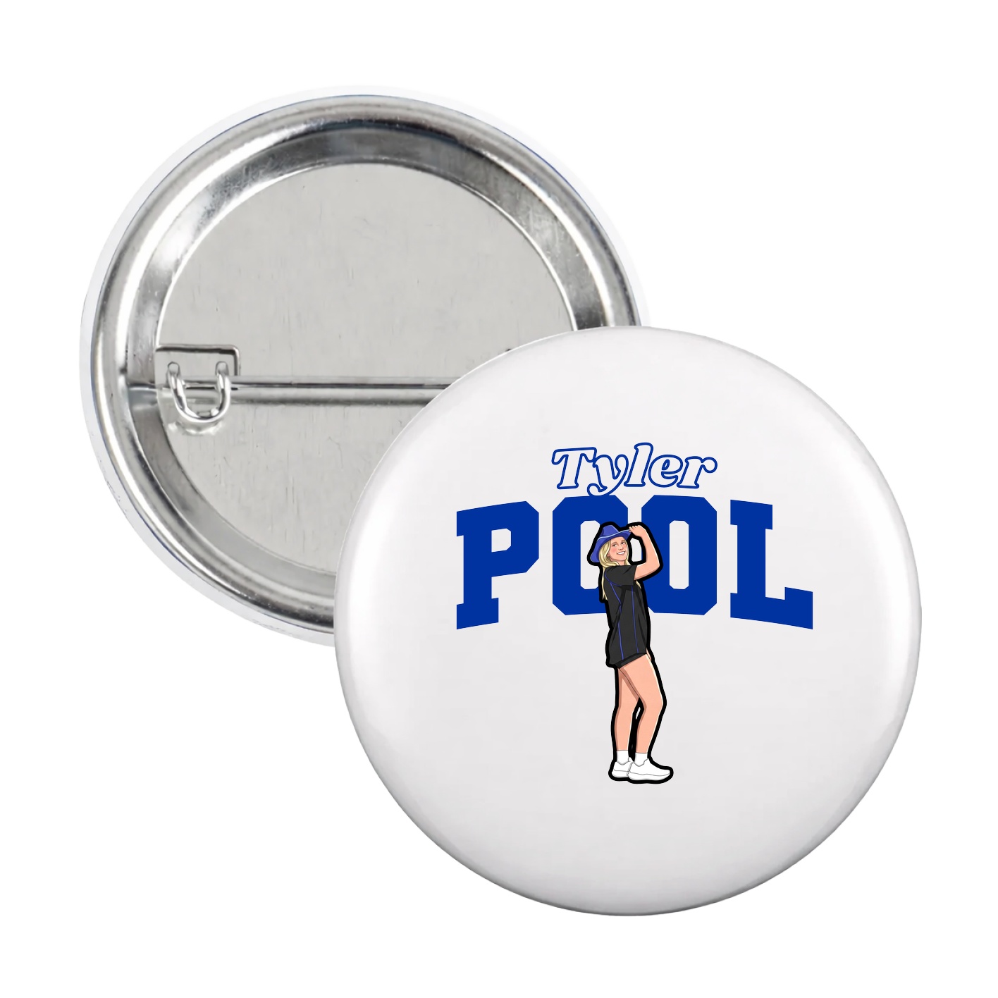 Game Day Button — Name Arch in White