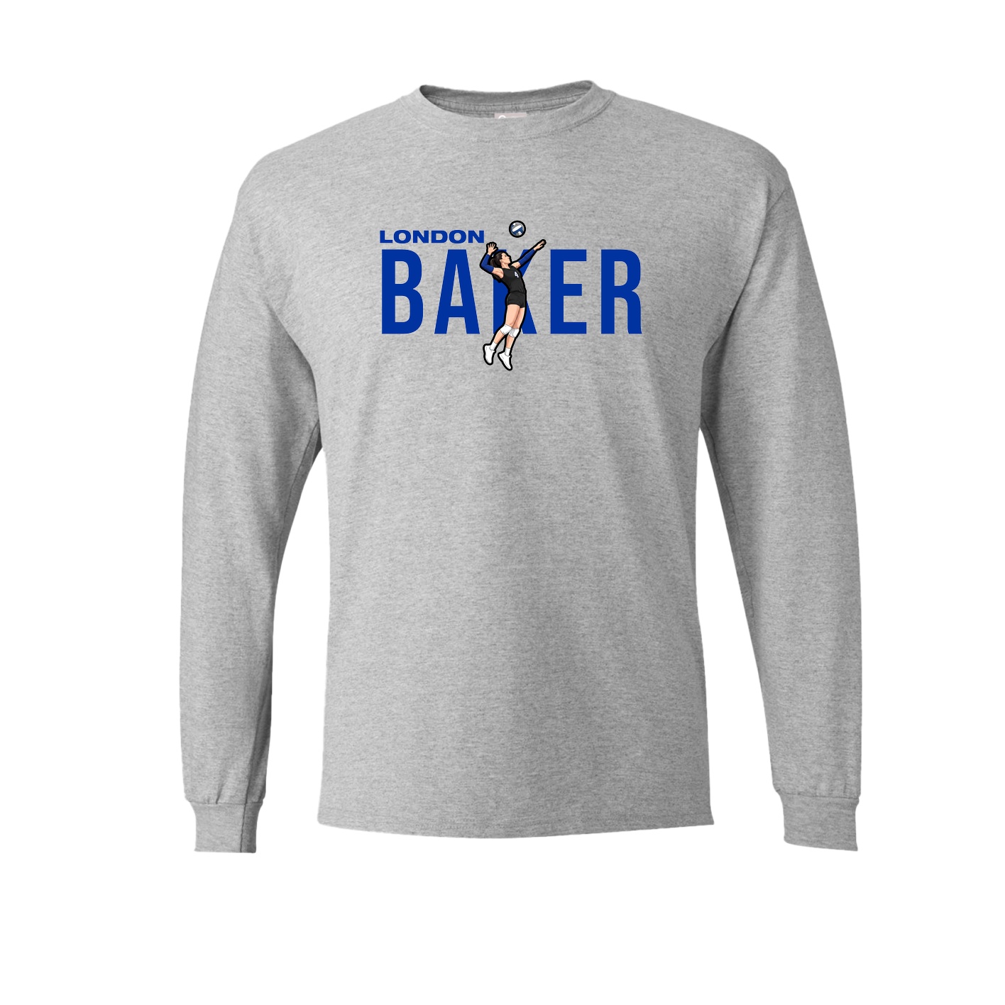 Long Sleeve Tee — Player Name in Grey