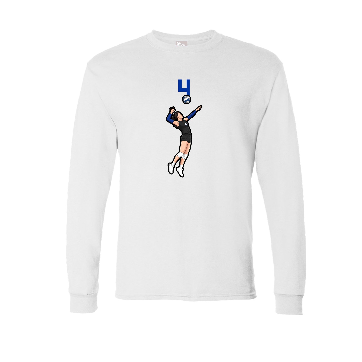 Long Sleeve Tee — Number Top in White