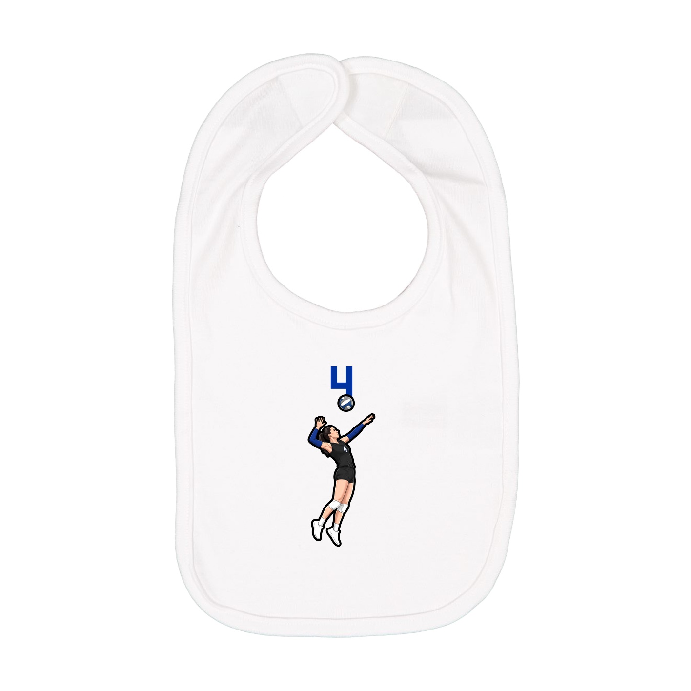 Infant Bib — Number Top in White