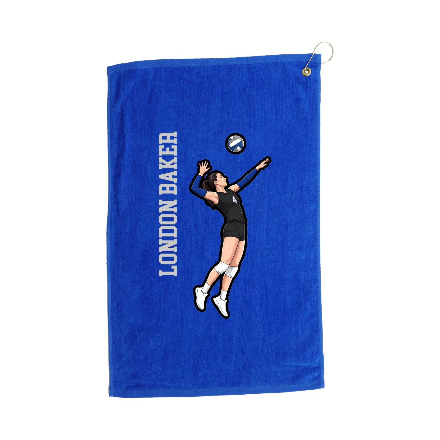 Golf Towel — Name Vertical in Royal