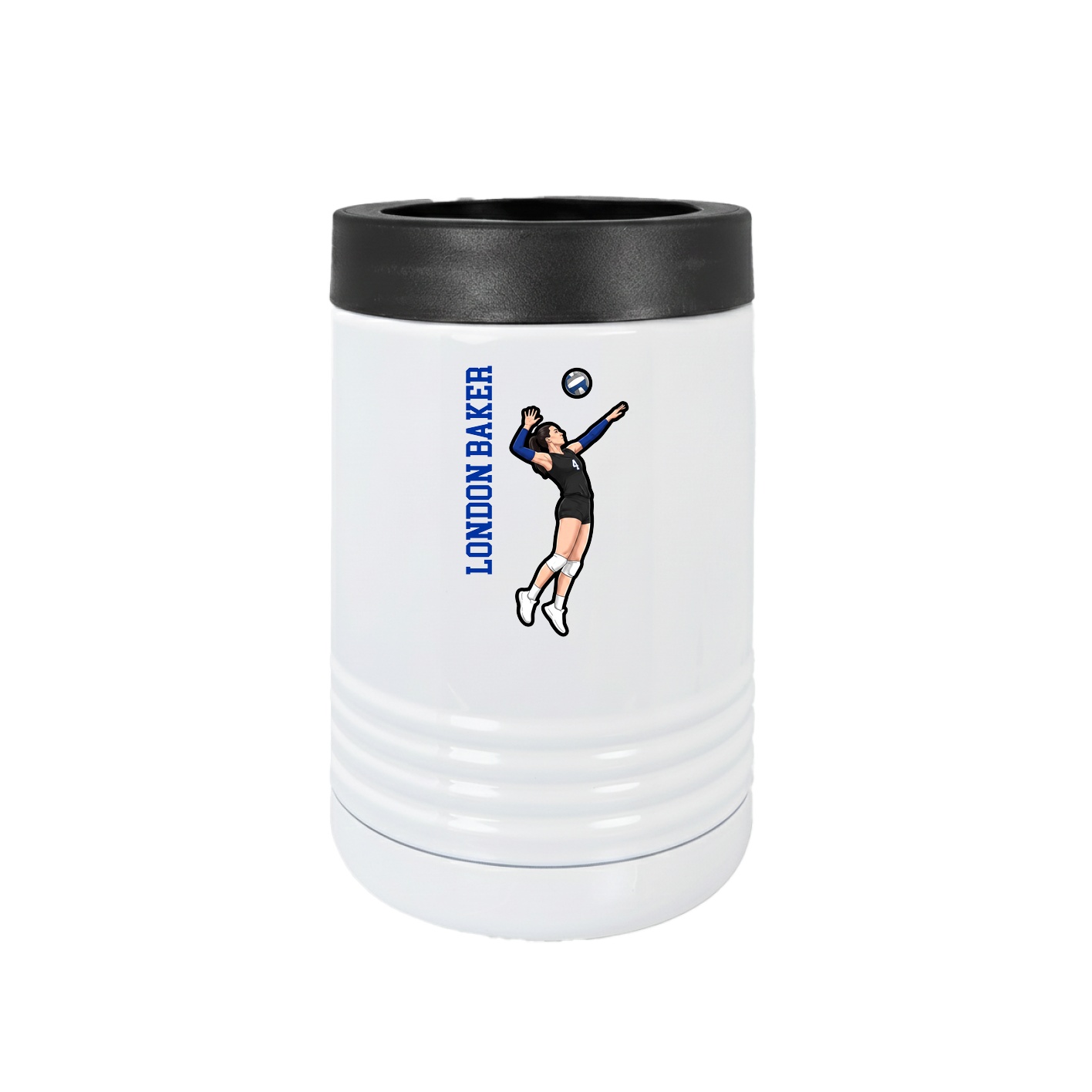 Beverage Holder — Name Vertical in White