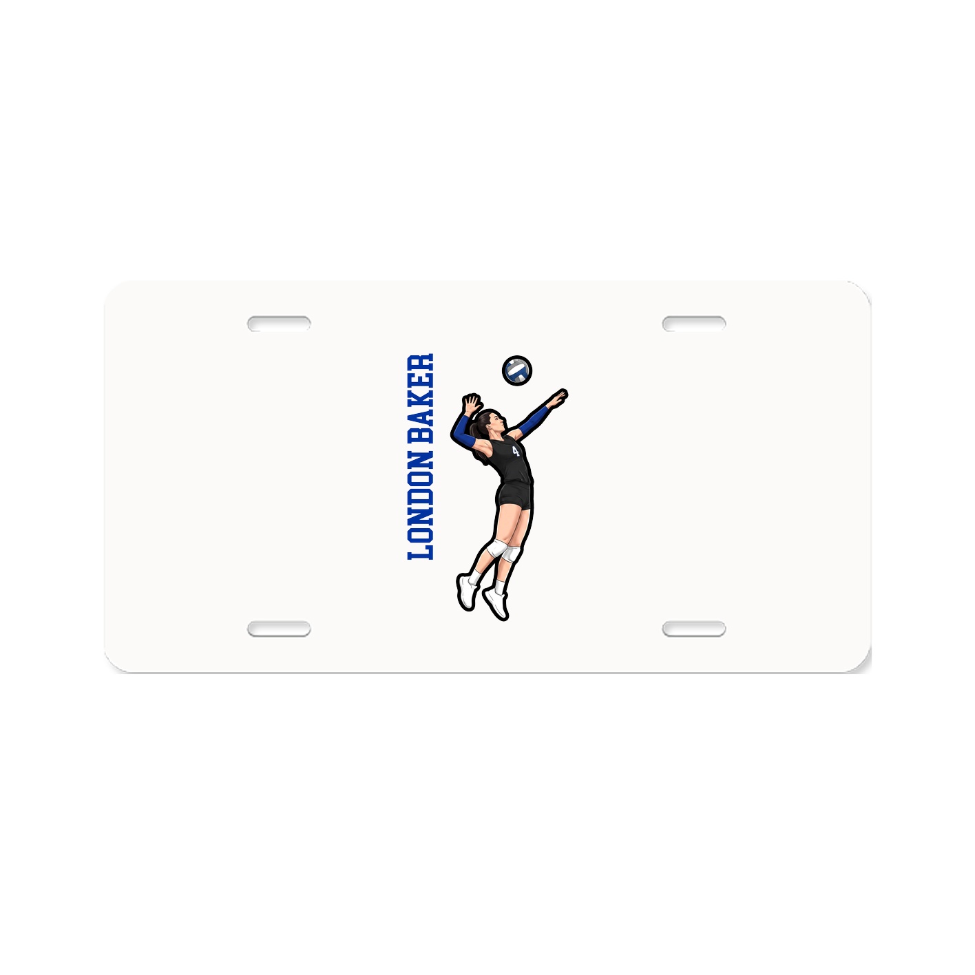 License Plate — Name Vertical in Classic