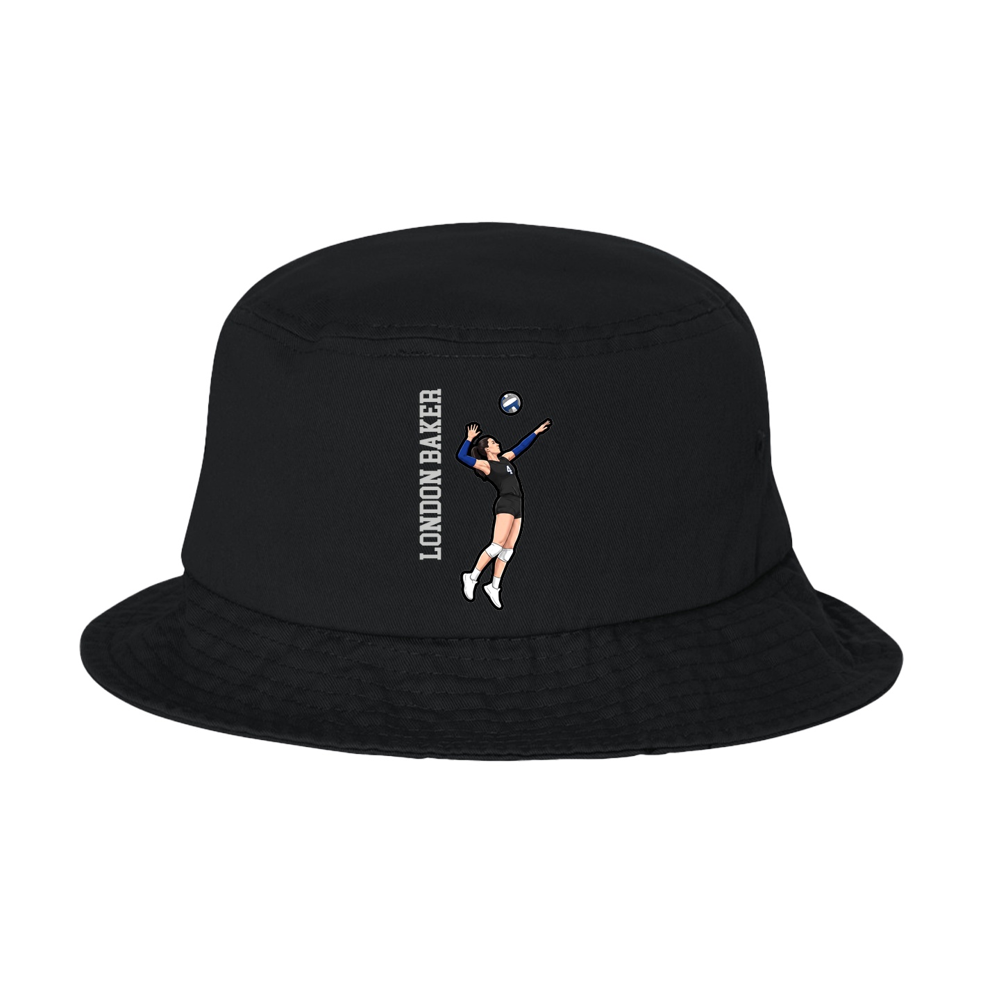 Bucket Cap — Name Vertical in Black