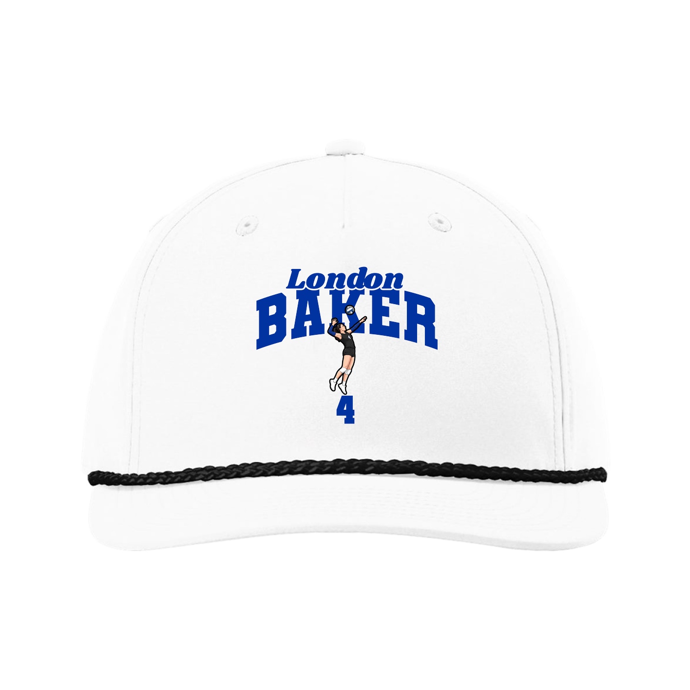 Five-Panel Classic Rope Cap — Signature Arch in White