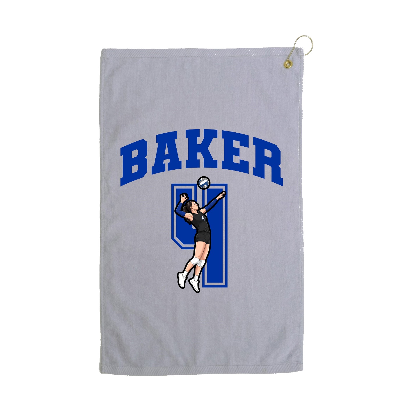 Golf Towel — Number in Grey