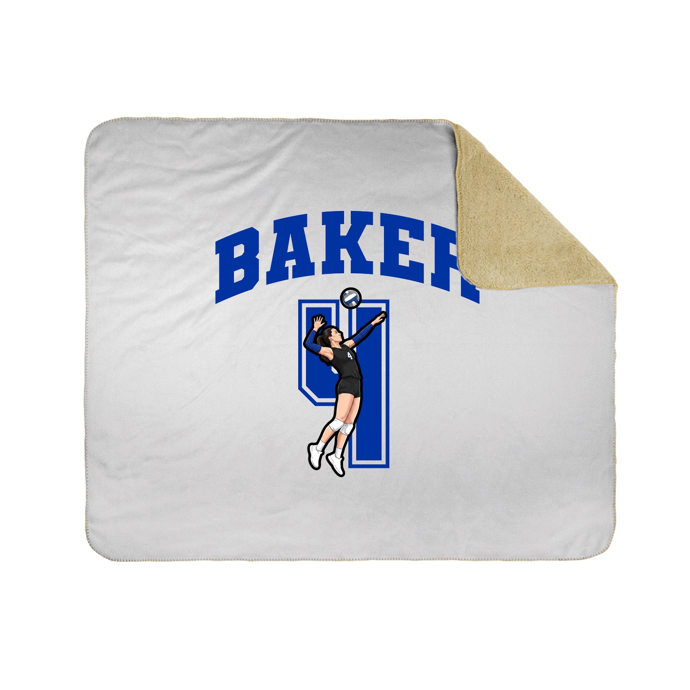 Throw Blanket — Number in White