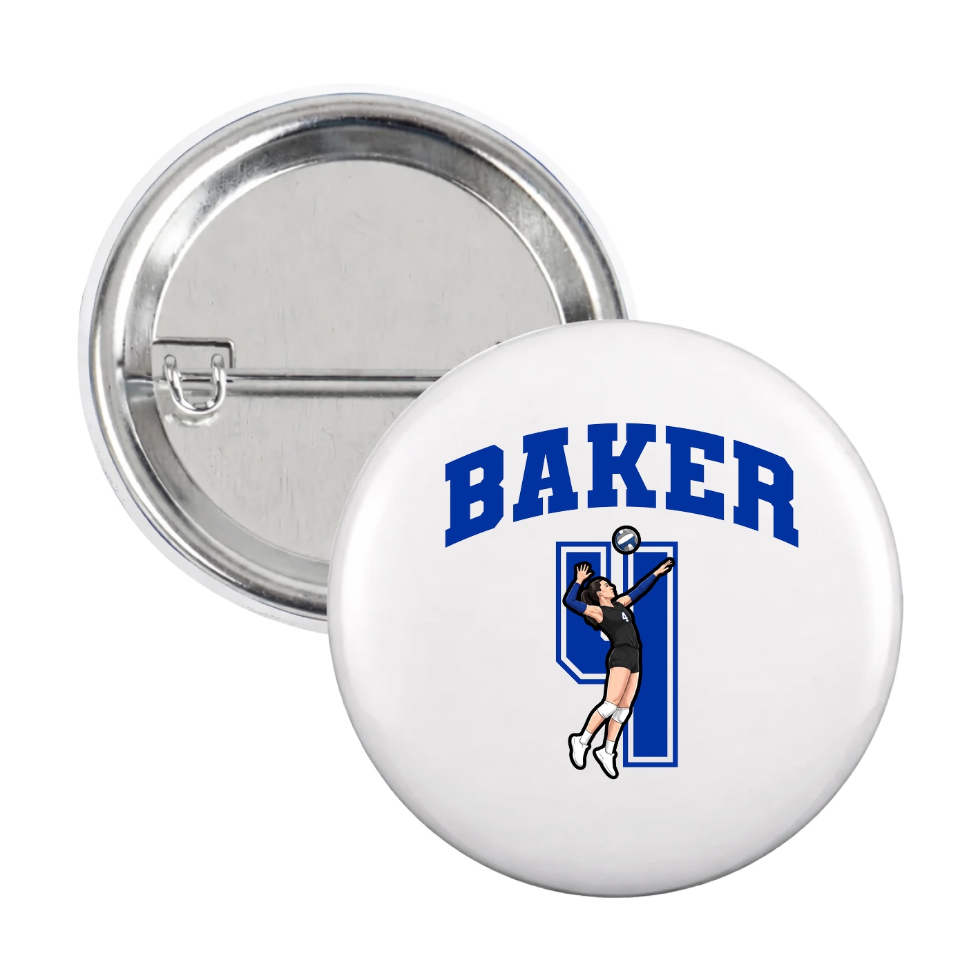 Game Day Button — Number in White