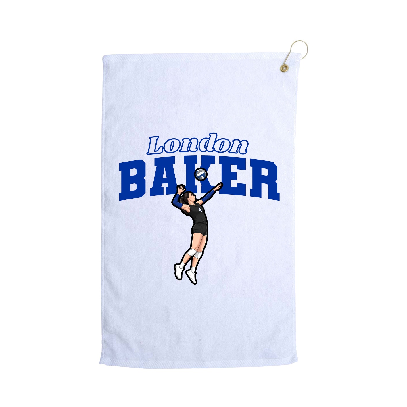 Golf Towel — Name Arch in White
