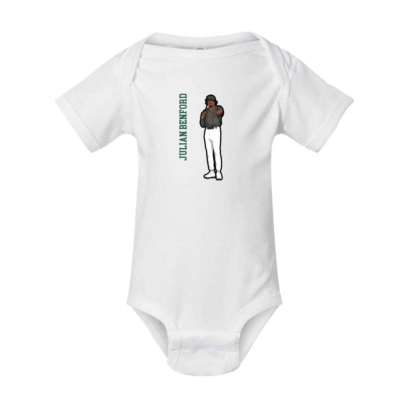 Baby Onesie — Name Vertical in White