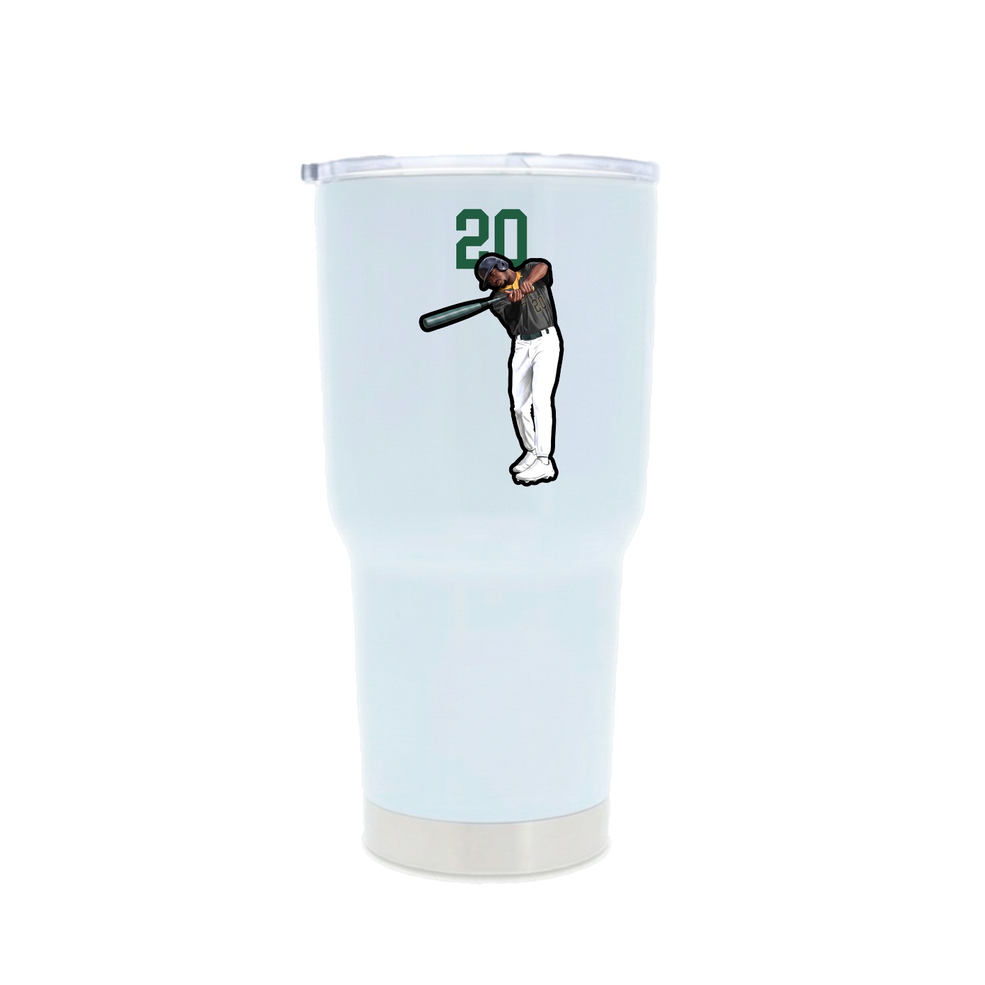 30oz Stainless Steel Tumbler — Number Top in White