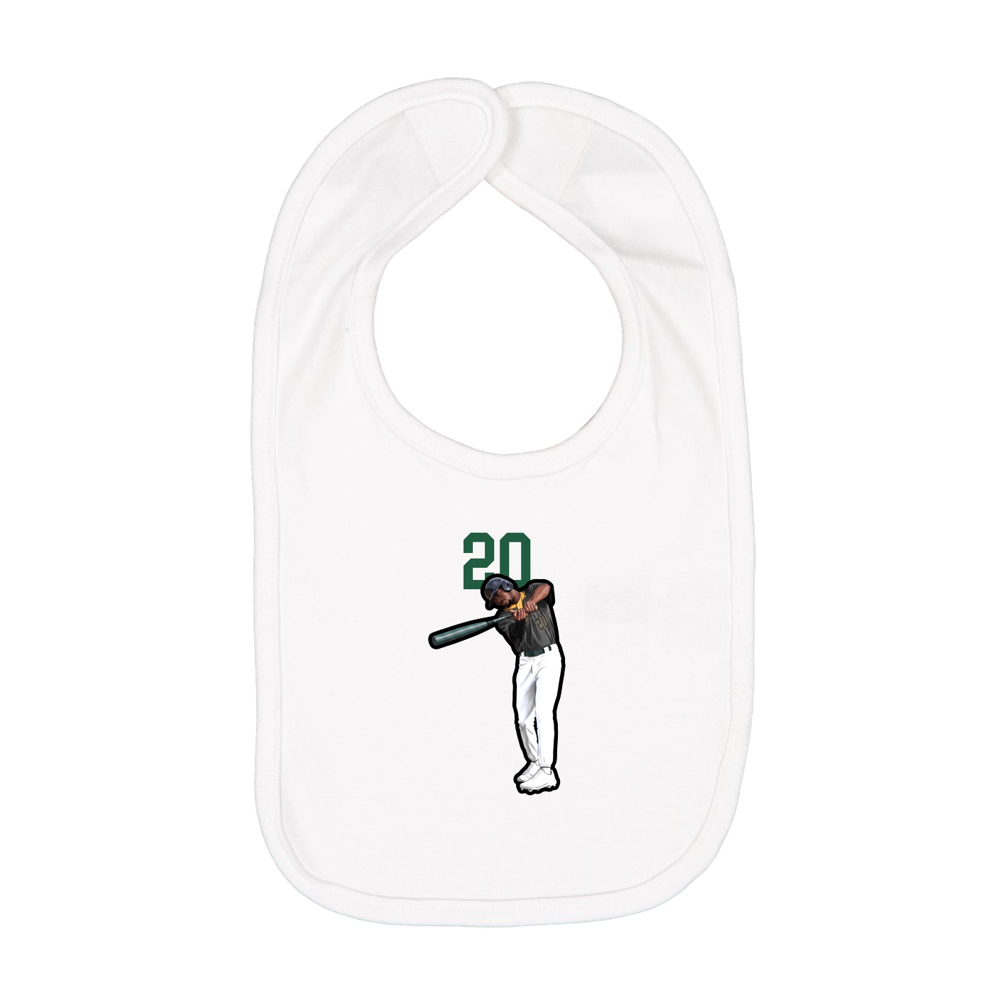 Infant Bib — Number Top in White