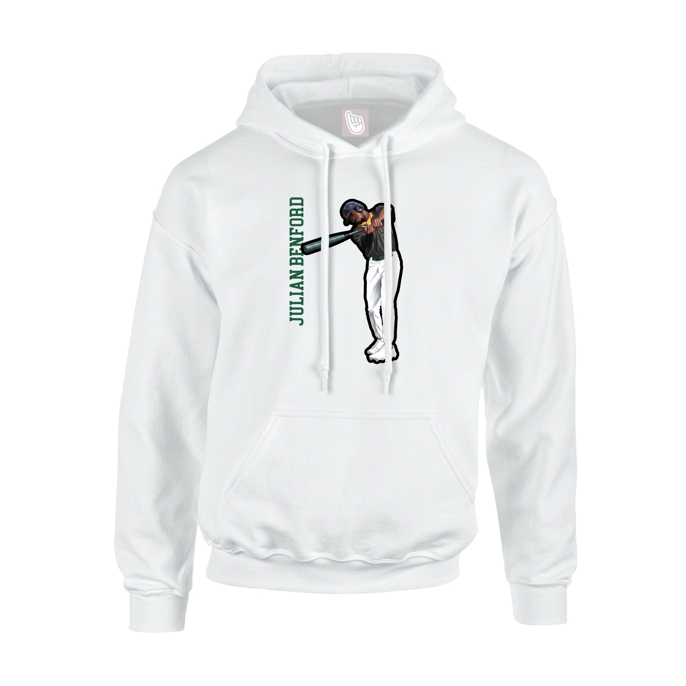 Youth Hoodie — Name Vertical in White