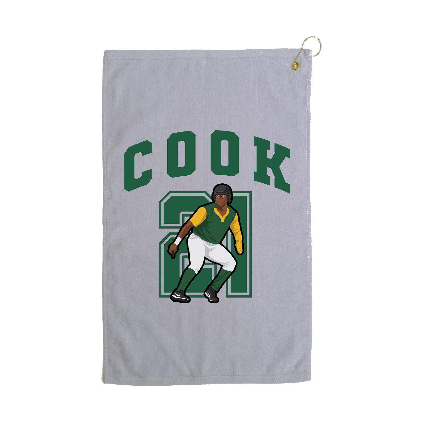 Golf Towel — Number in Grey