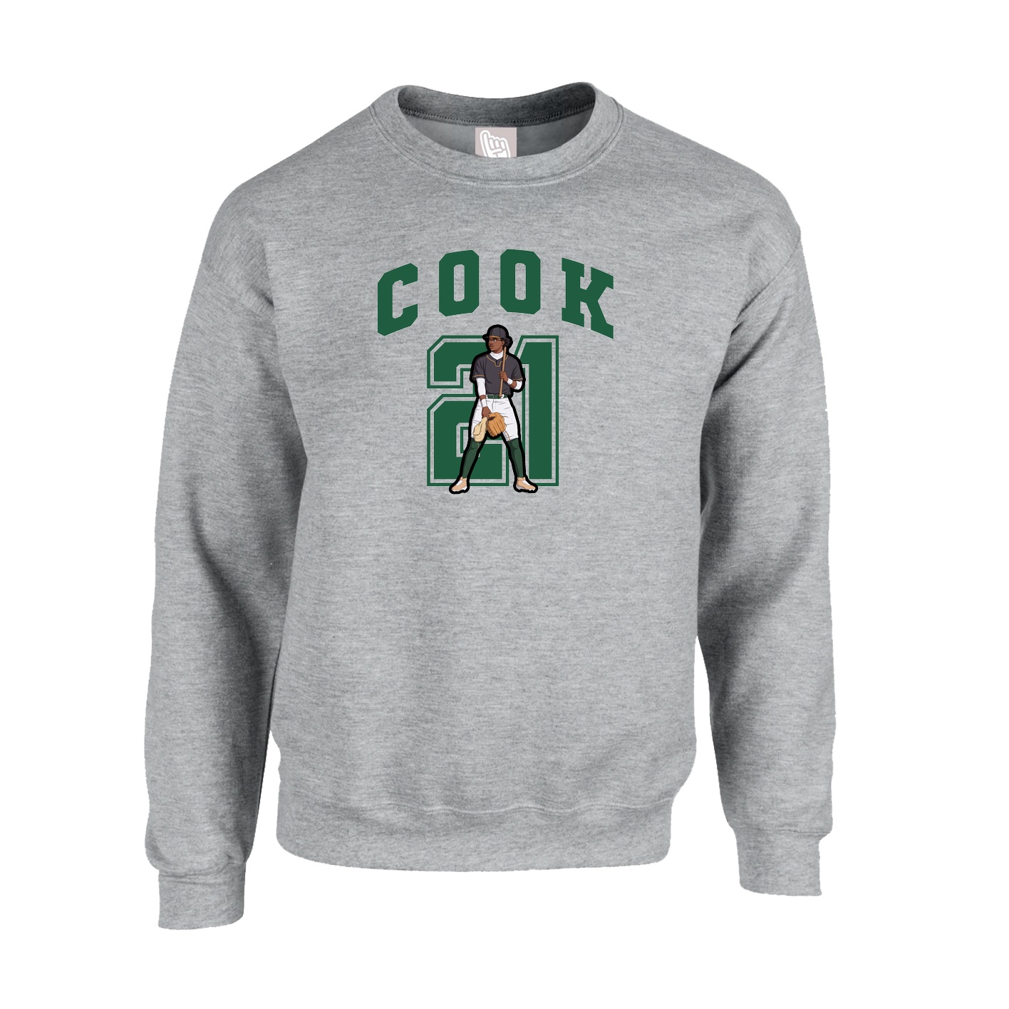 Fleece Crew — Number in Grey