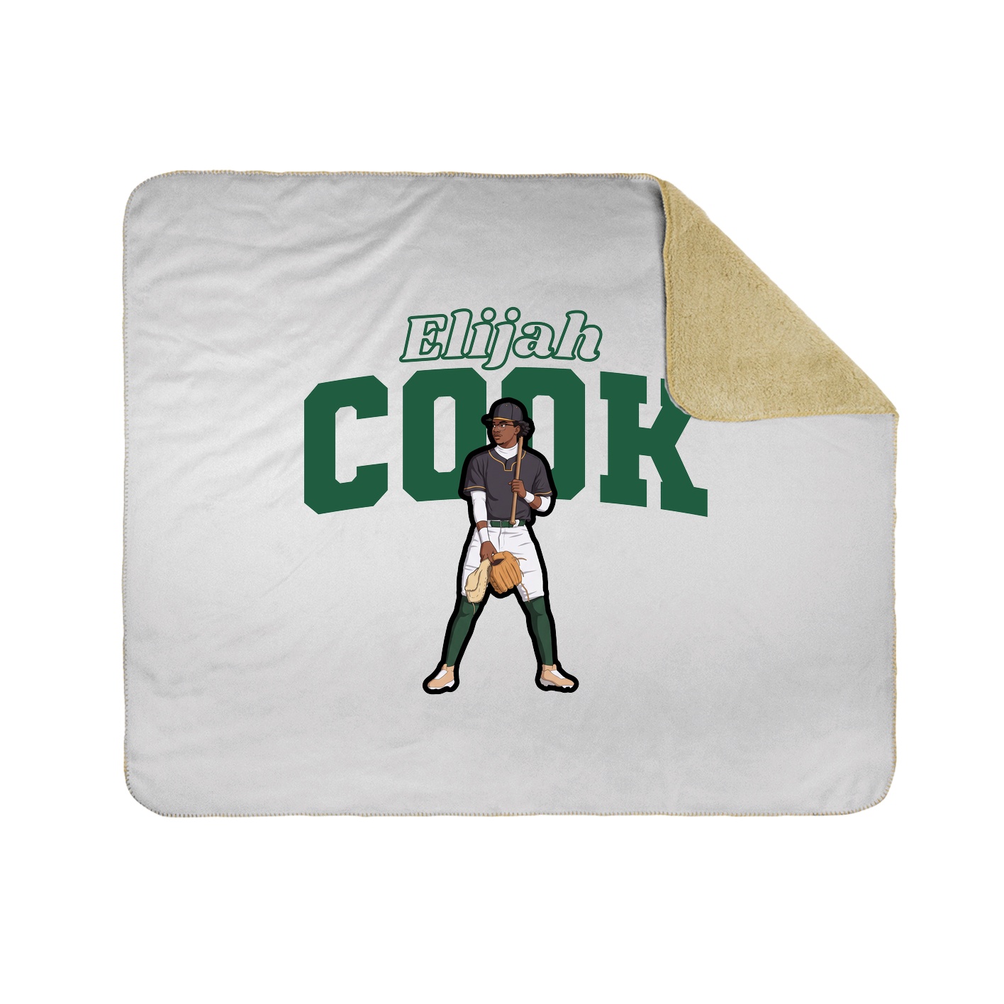 Throw Blanket — Name Arch in White