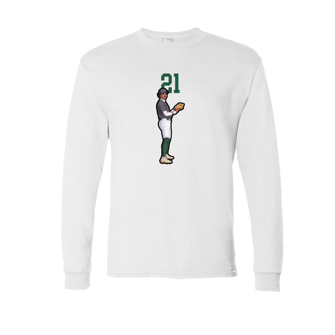 Long Sleeve Tee — Number Top in White