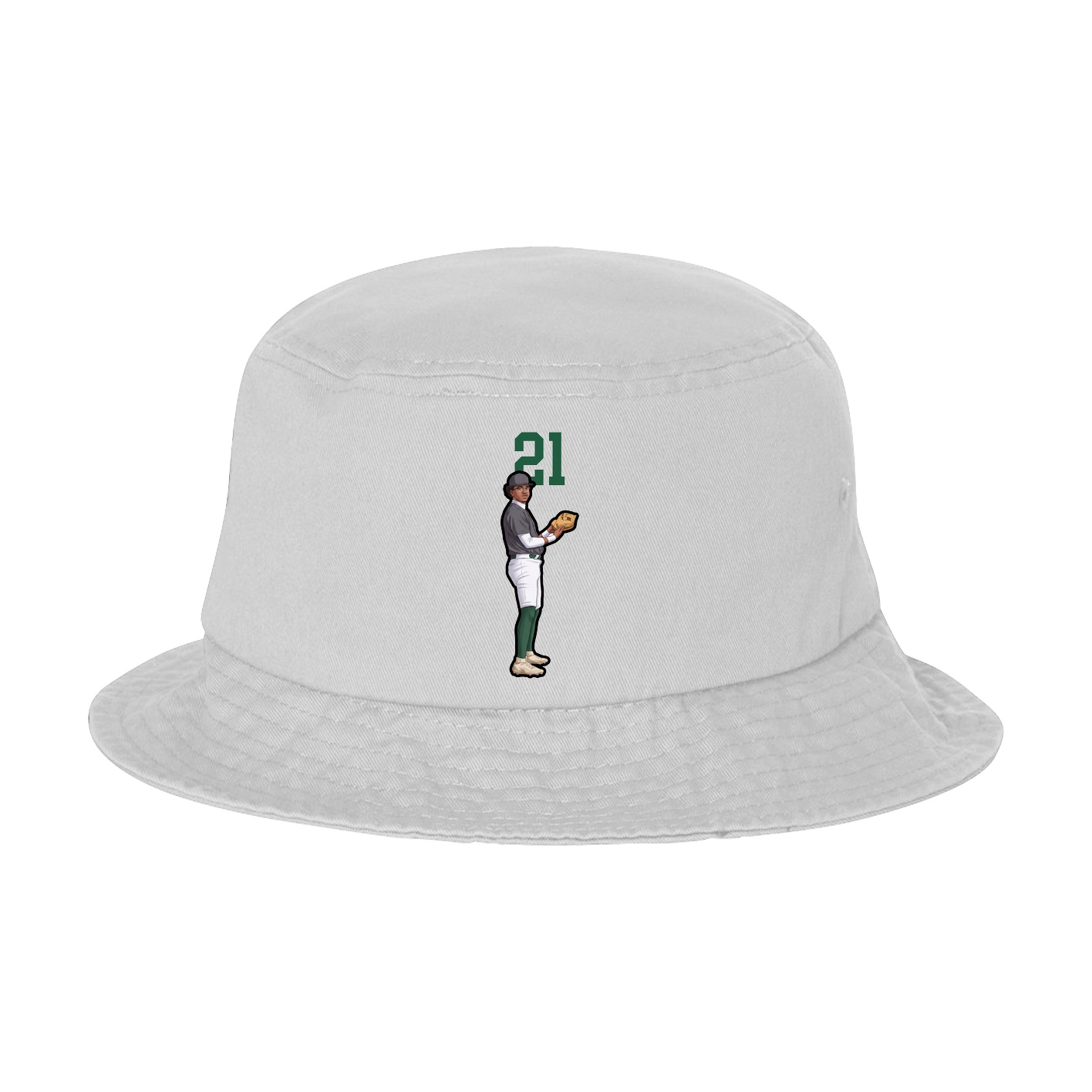 Bucket Cap — Number Top in White