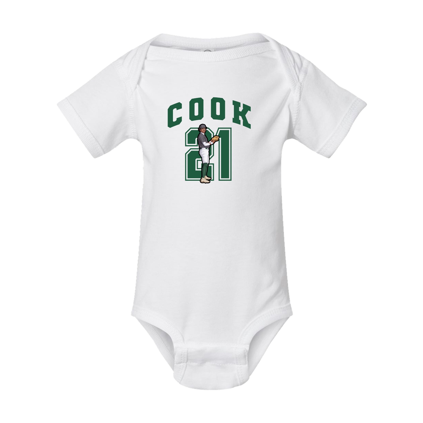Baby Onesie — Number in White