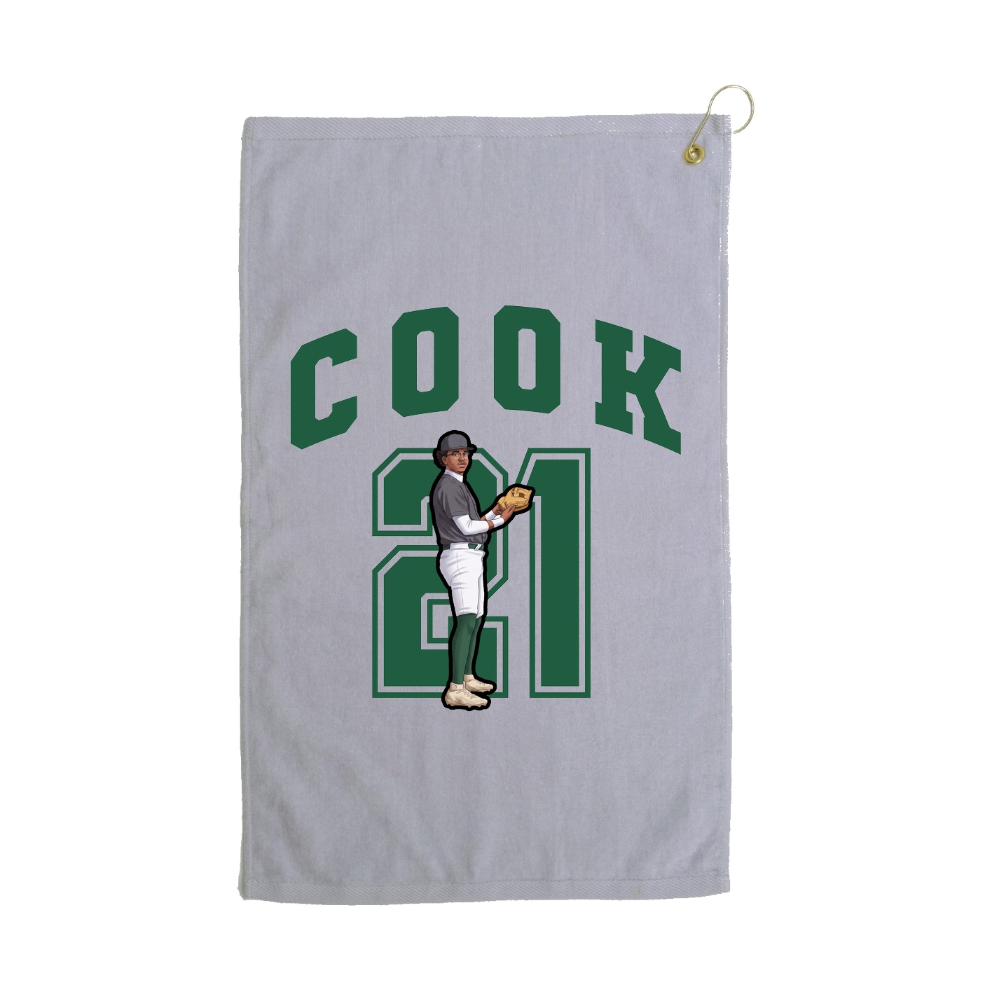 Golf Towel — Number in Grey