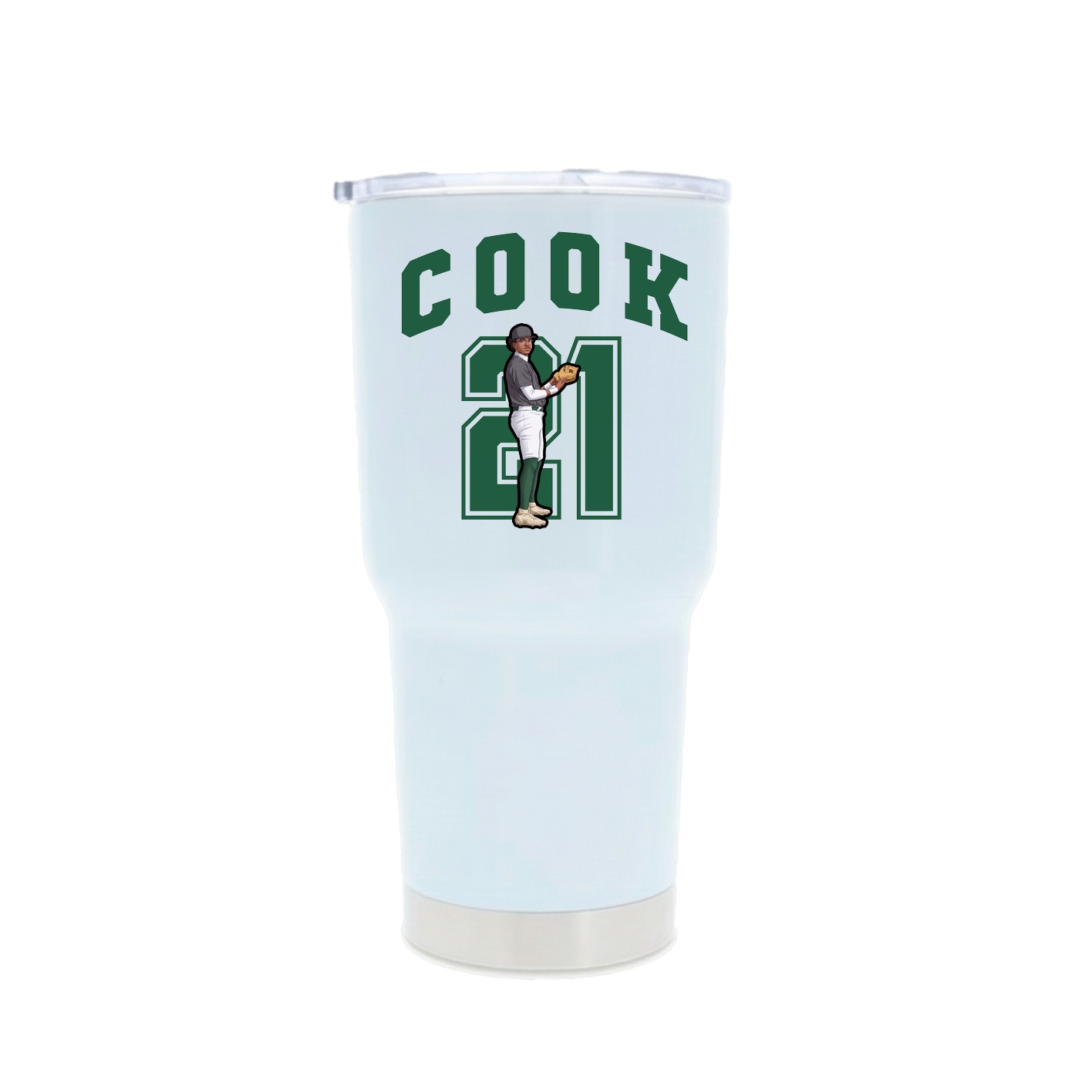 30oz Stainless Steel Tumbler — Number in White