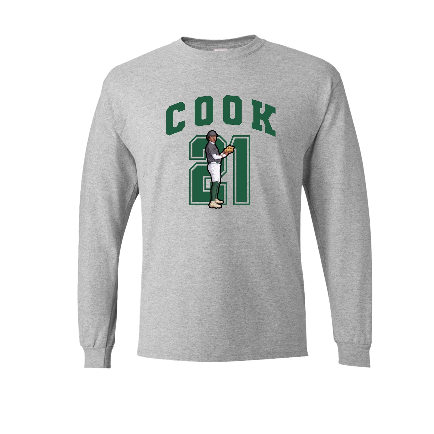 Long Sleeve Tee — Number in Grey