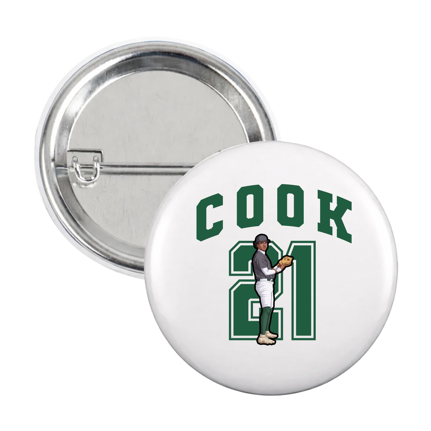 Game Day Button — Number in White