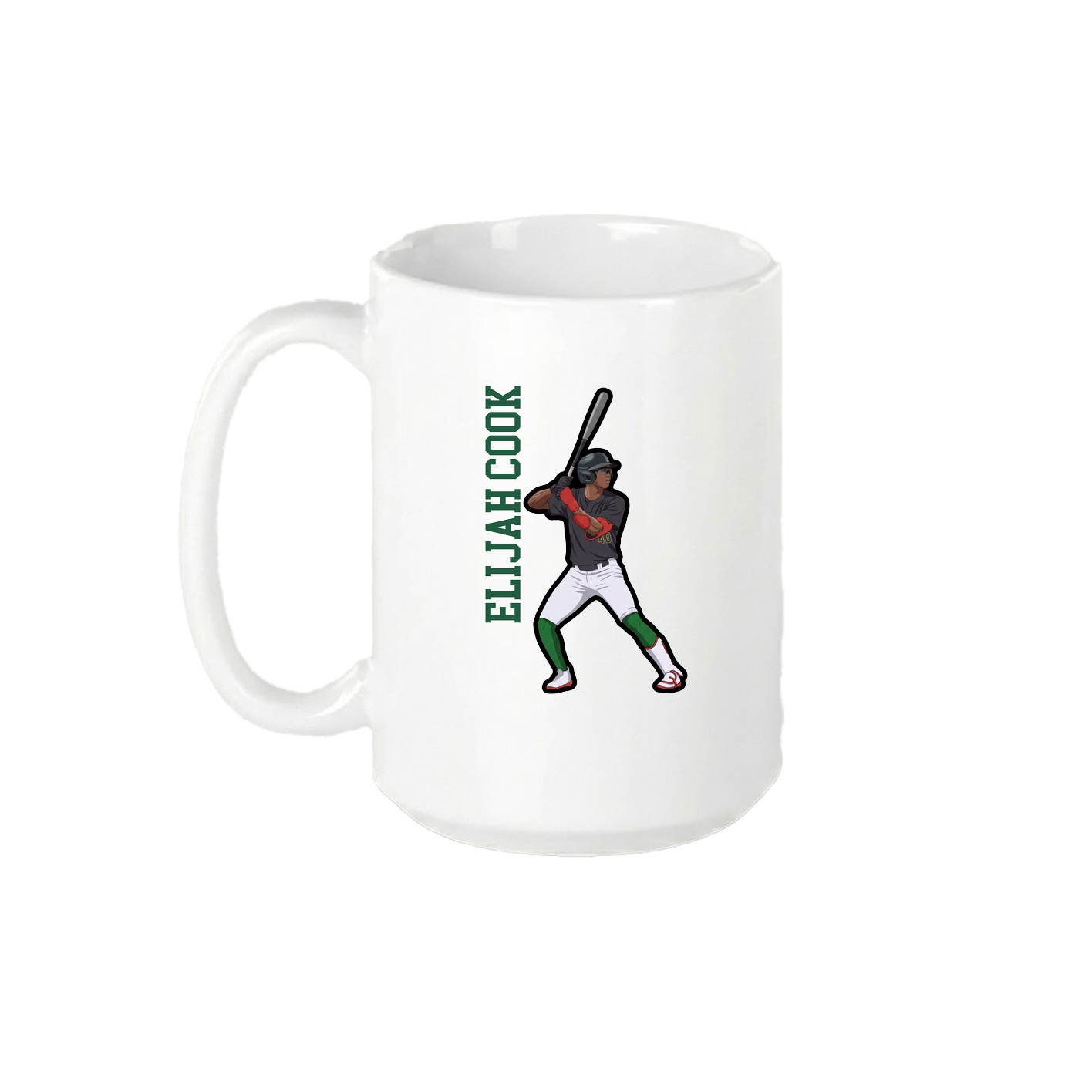 15oz Coffee Mug — Name Vertical in White