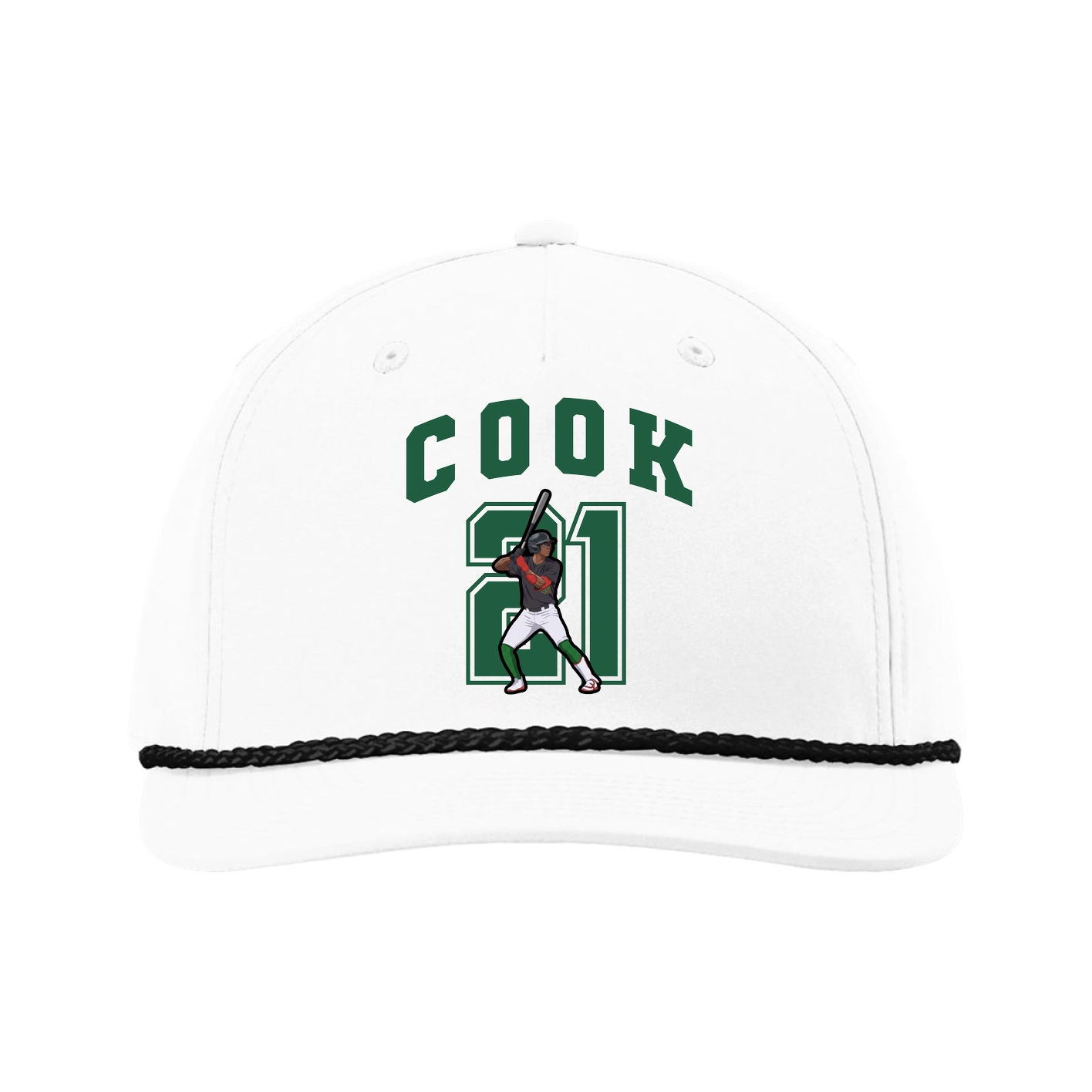 Five-Panel Classic Rope Cap — Number in White