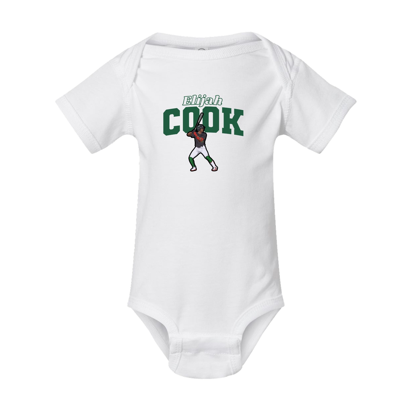 Baby Onesie — Name Arch in White