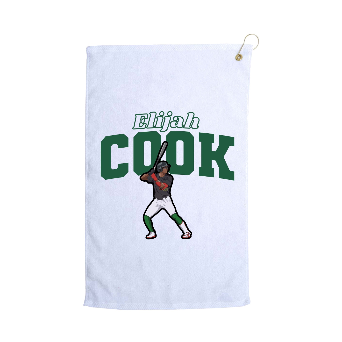 Golf Towel — Name Arch in White
