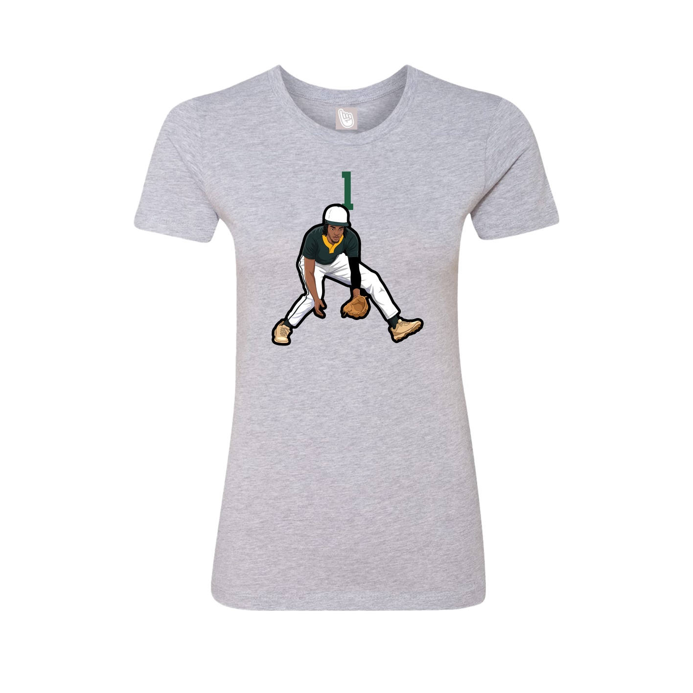 Fitted Women's Tee — Number Top in Grey