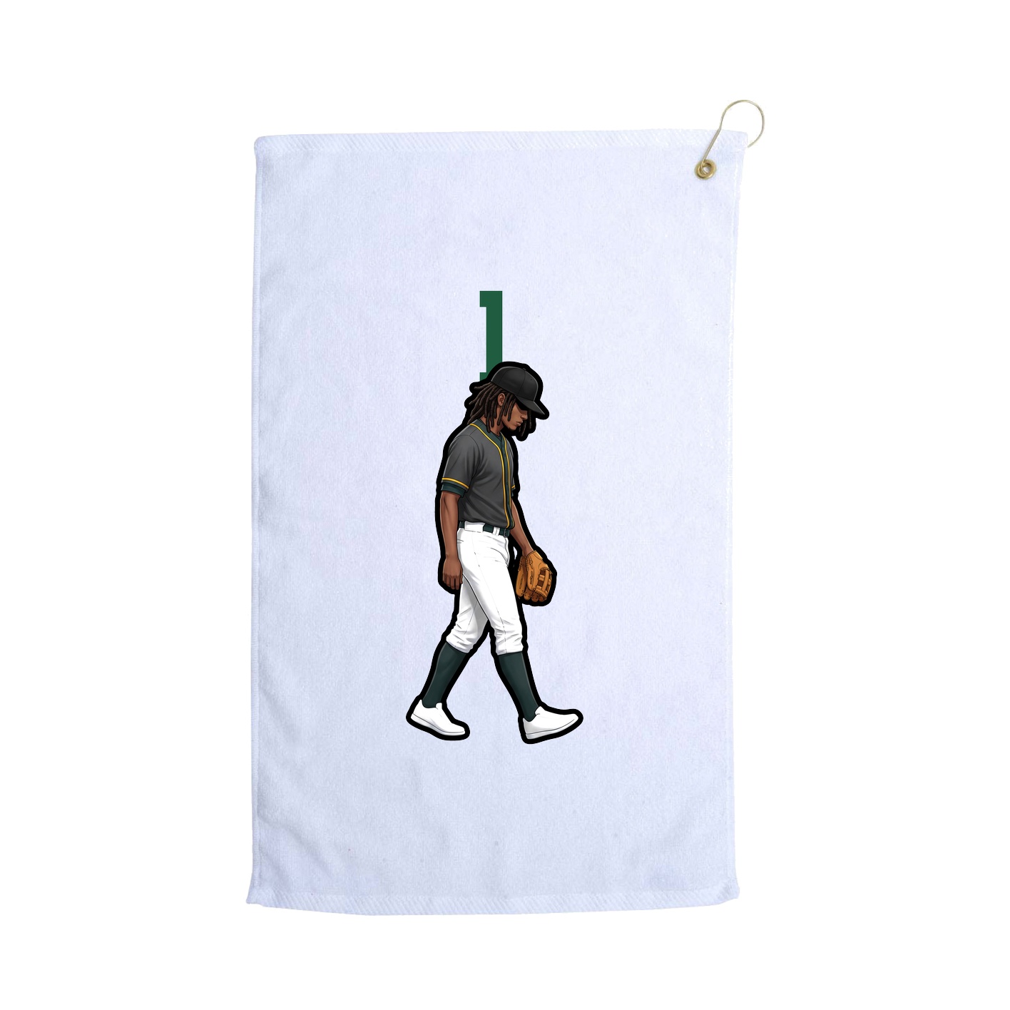Golf Towel — Number Top in White