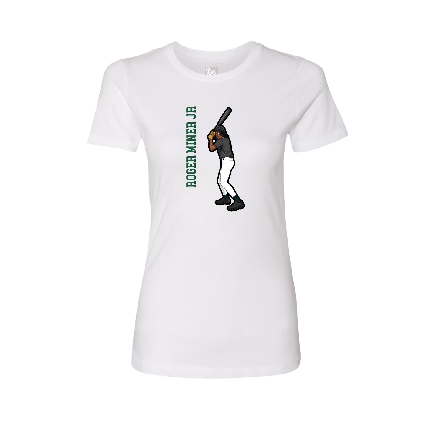 Fitted Women's Tee — Name Vertical in White