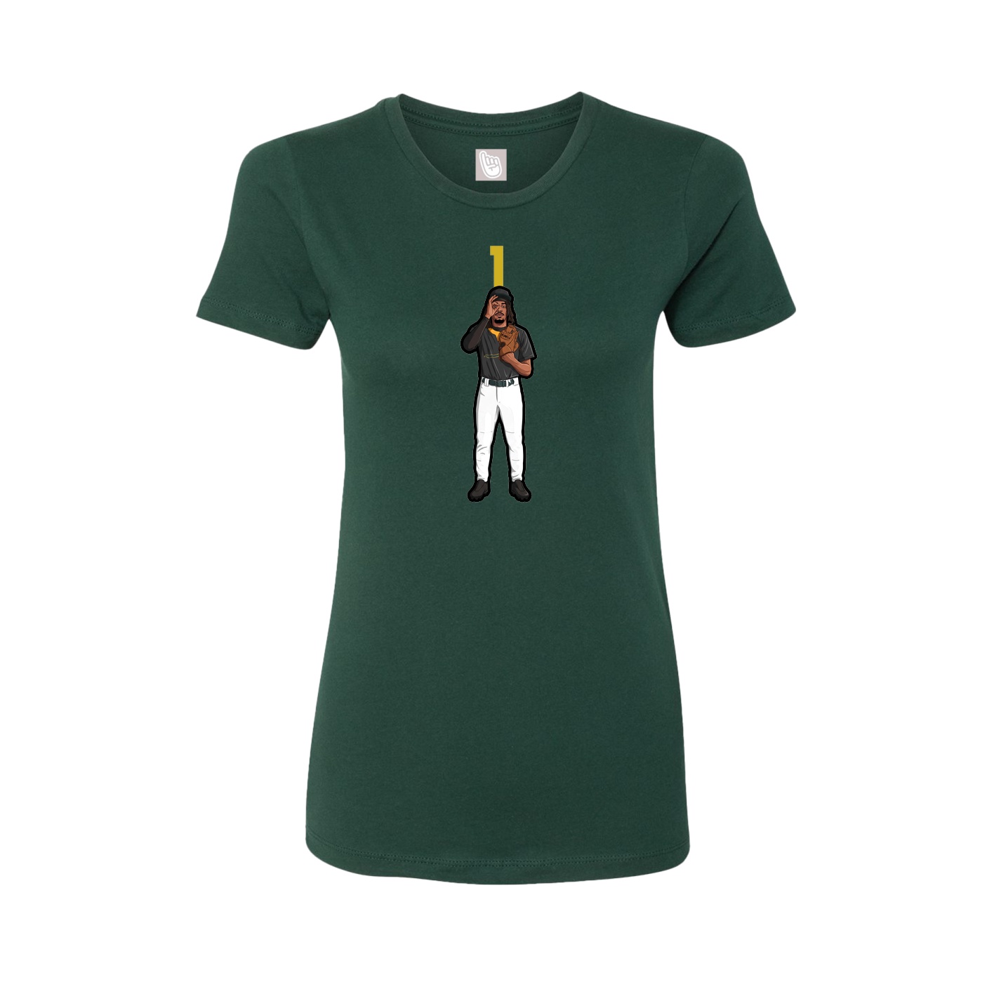 Fitted Women's Tee — Number Top in Green