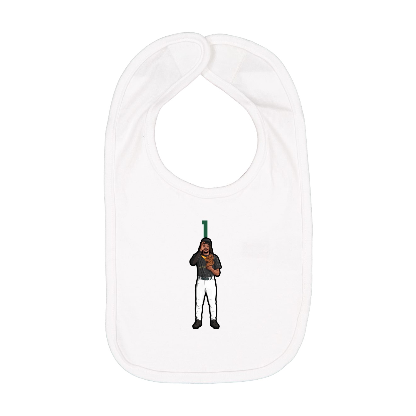 Infant Bib — Number Top in White