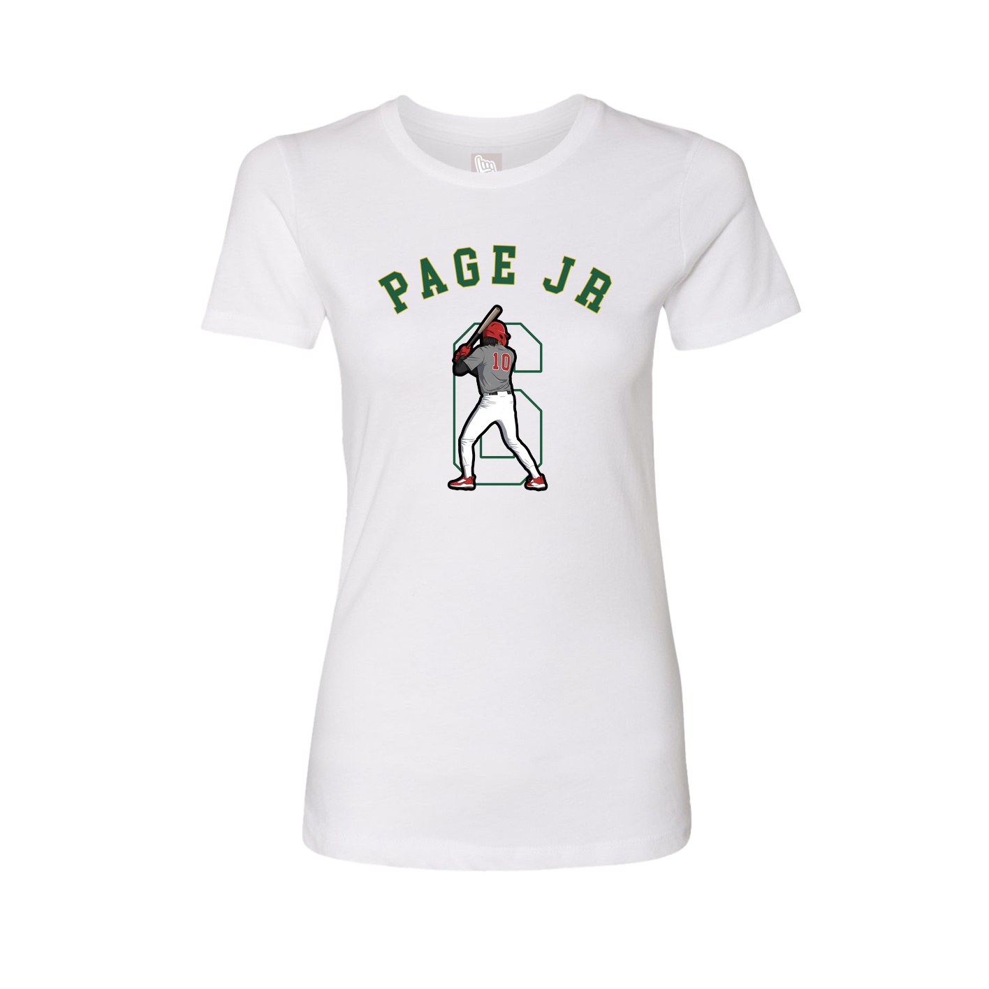 Fitted Women's Tee — Shirsey Arch in White