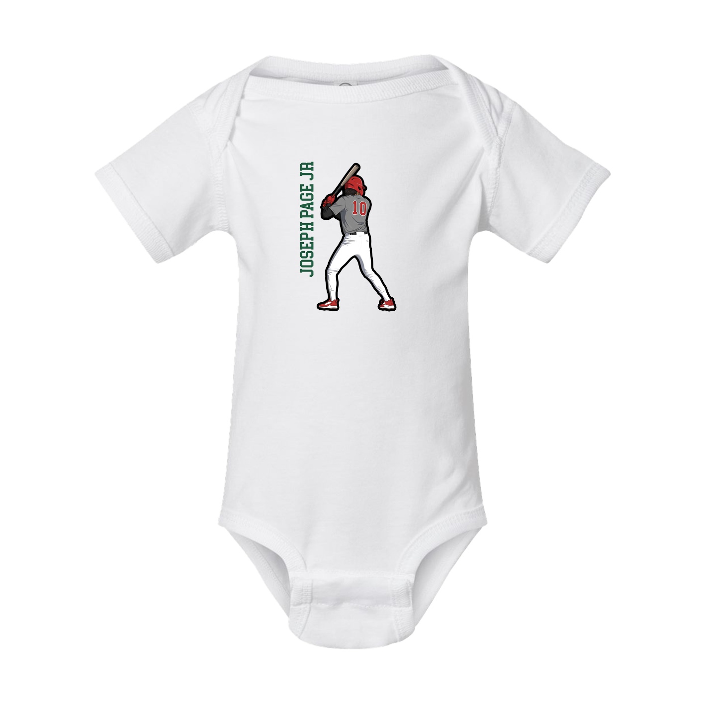 Baby Onesie — Name Vertical in White