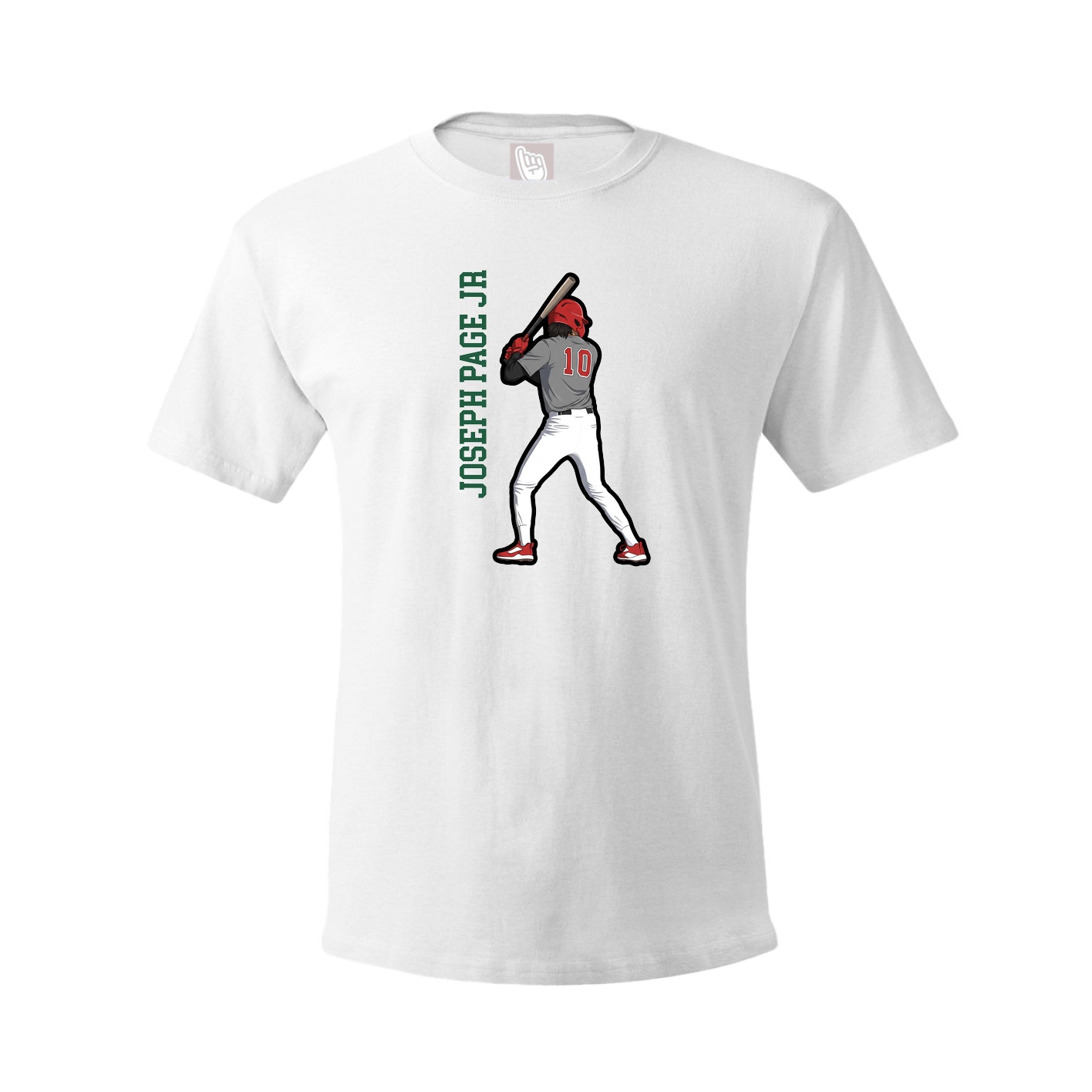 Tee — Name Vertical in White