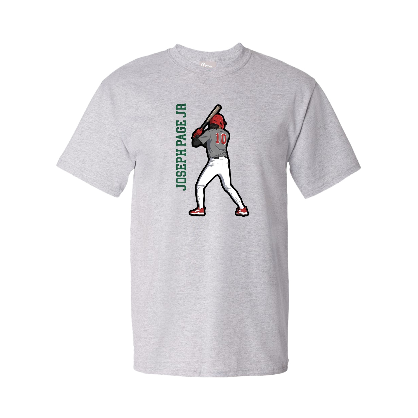 Youth Tee — Name Vertical in Grey