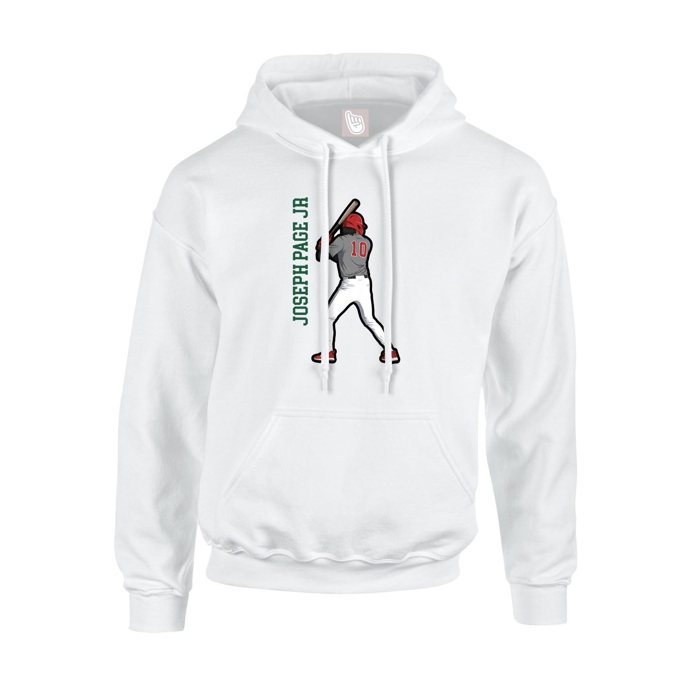 Hoodie — Name Vertical in White