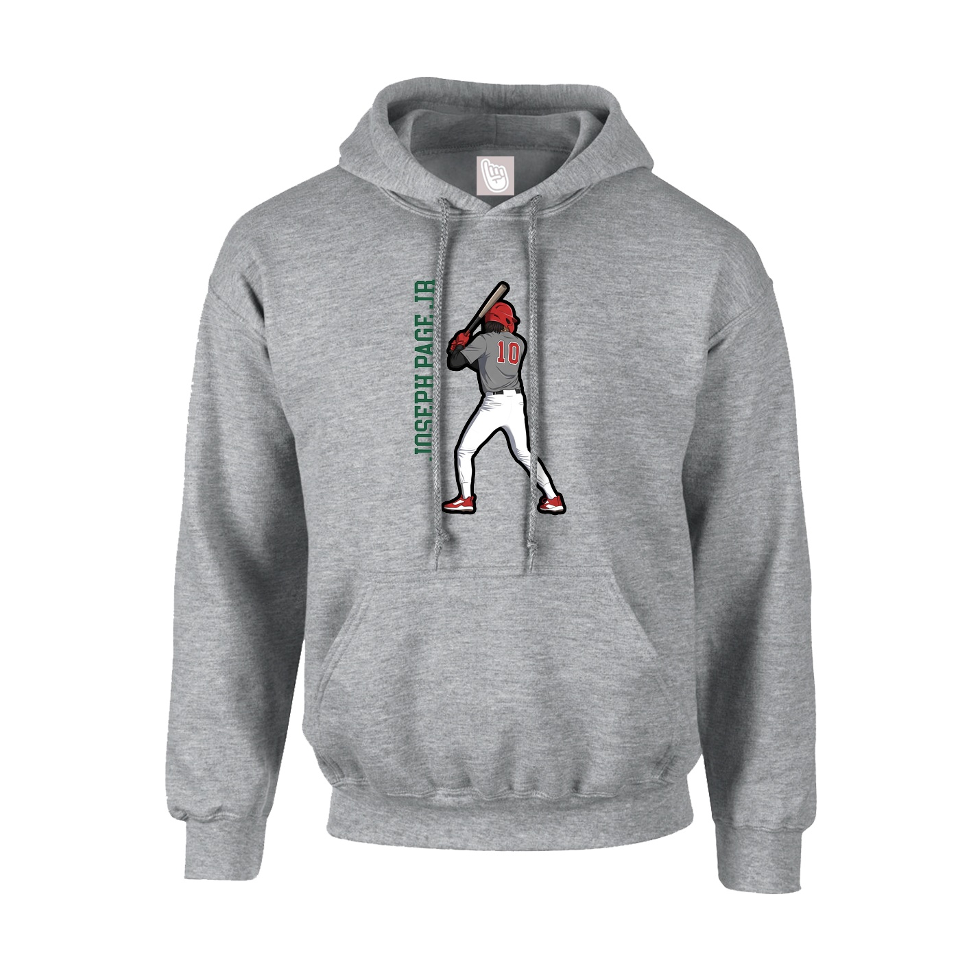 Youth Hoodie — Name Vertical in Grey