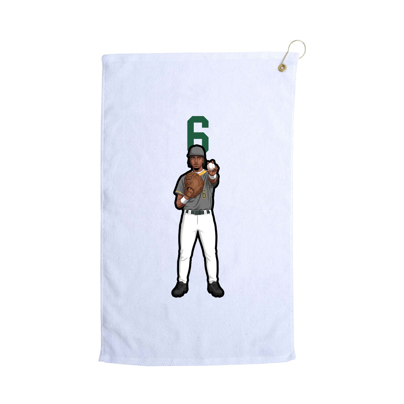 Golf Towel — Number Top in White