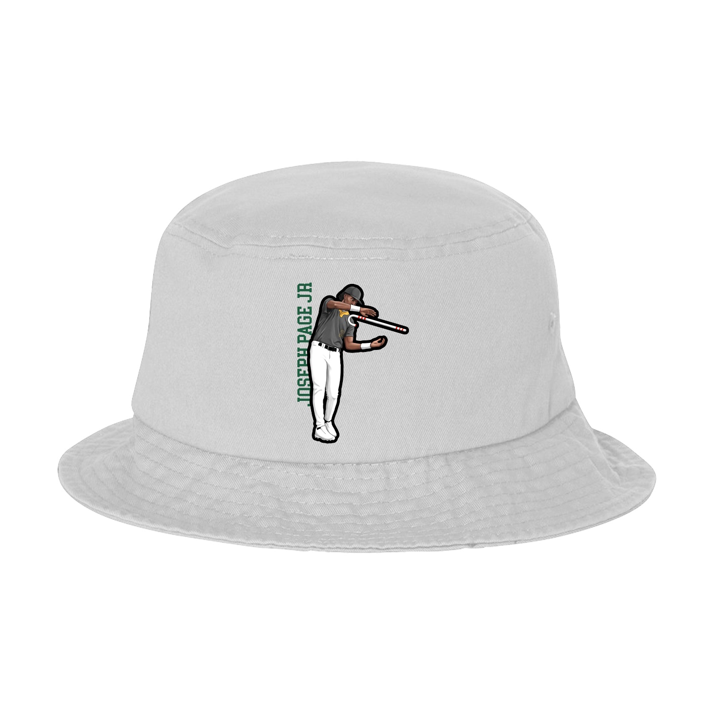 Bucket Cap — Name Vertical in White
